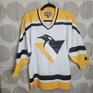 Vtg. Starter Pittsburgh Penguins Robopen Jersey Men's Size L/XL Authentic NHL